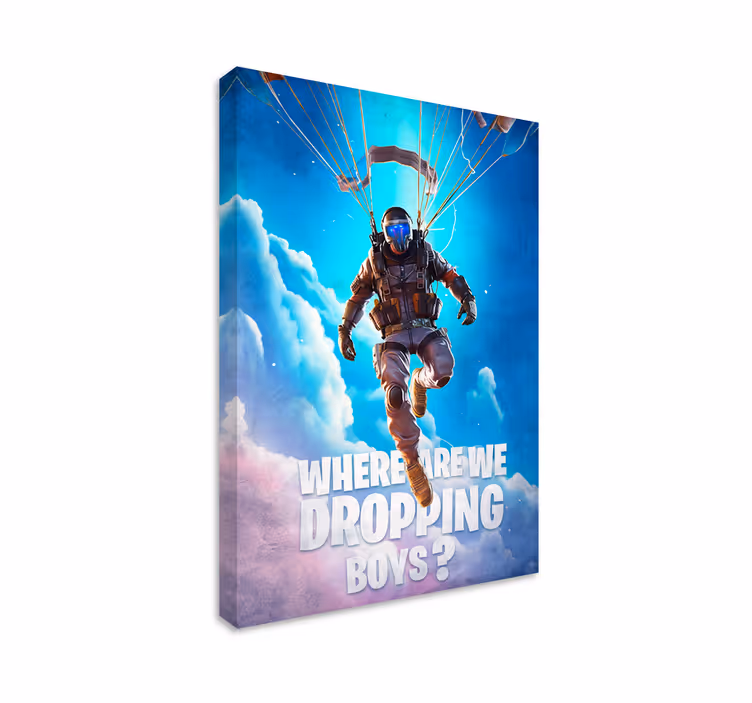Hvor er vi droppe Videospil lærred print - TenStickers