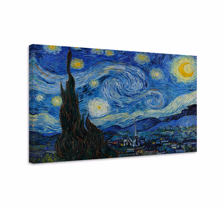 Stjernenat af Van Gogh kunst lærredsbillede - TenStickers
