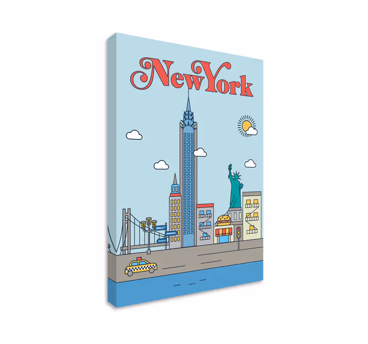 New York oversættes til New York by lærredsbillede - TenStickers