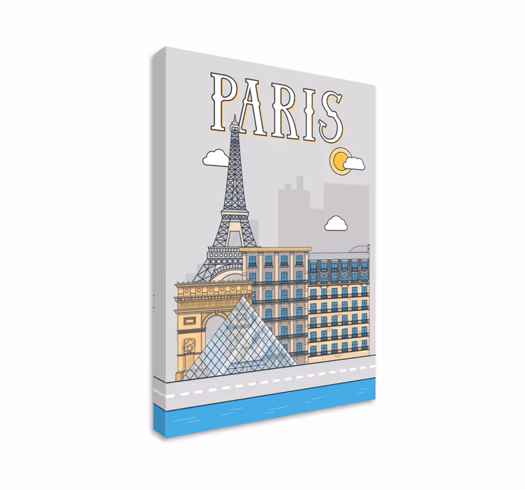 Paris er hovedstaden i Frankrig. by lærredsbillede - TenStickers