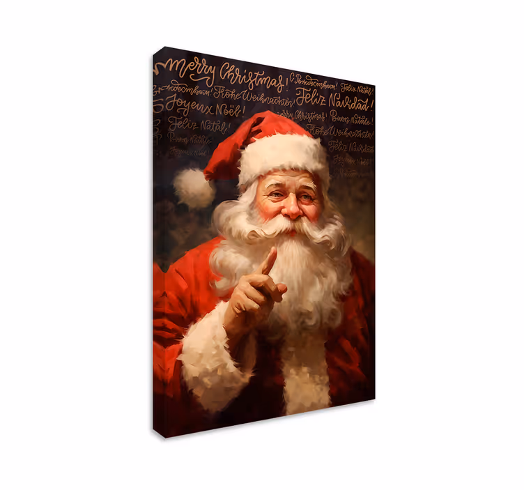 Santa claus portræt julebillede på lærred - TenStickers
