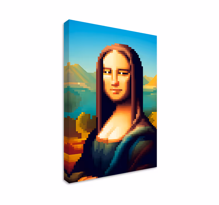 Gioconda pixel art kunst lærredsbillede - TenStickers
