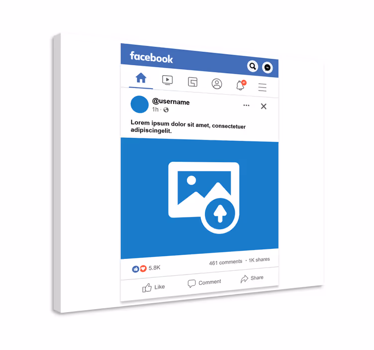 Facebook skærm personlige foto på lærred - TenStickers
