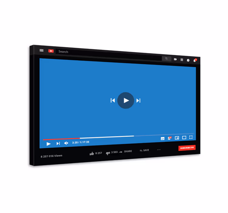 Youtube personligt lærredsbillede - TenStickers