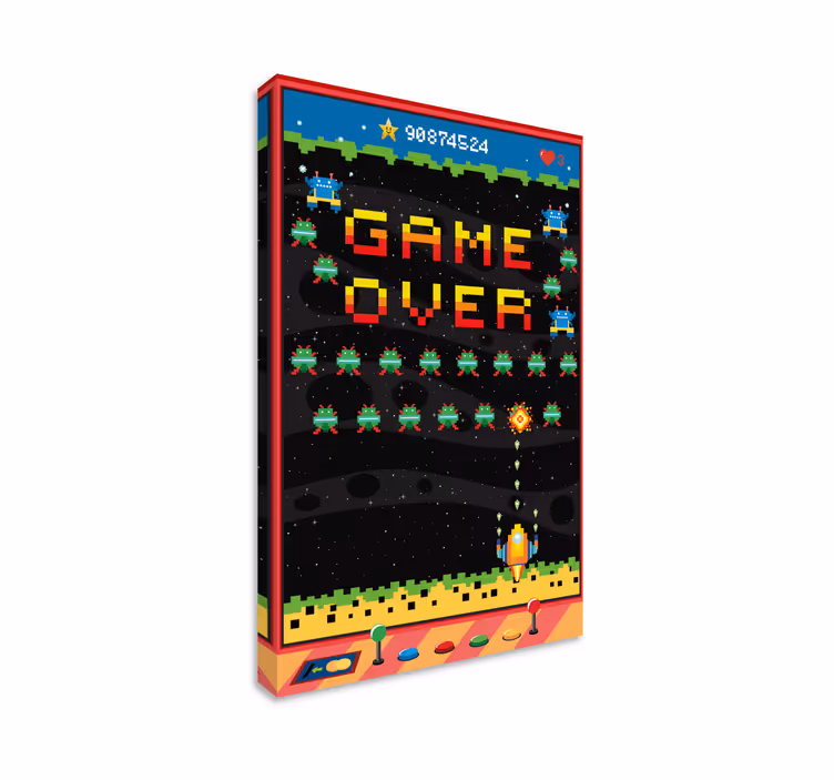 8 bit arkadeskærm Videospil lærred print - TenStickers