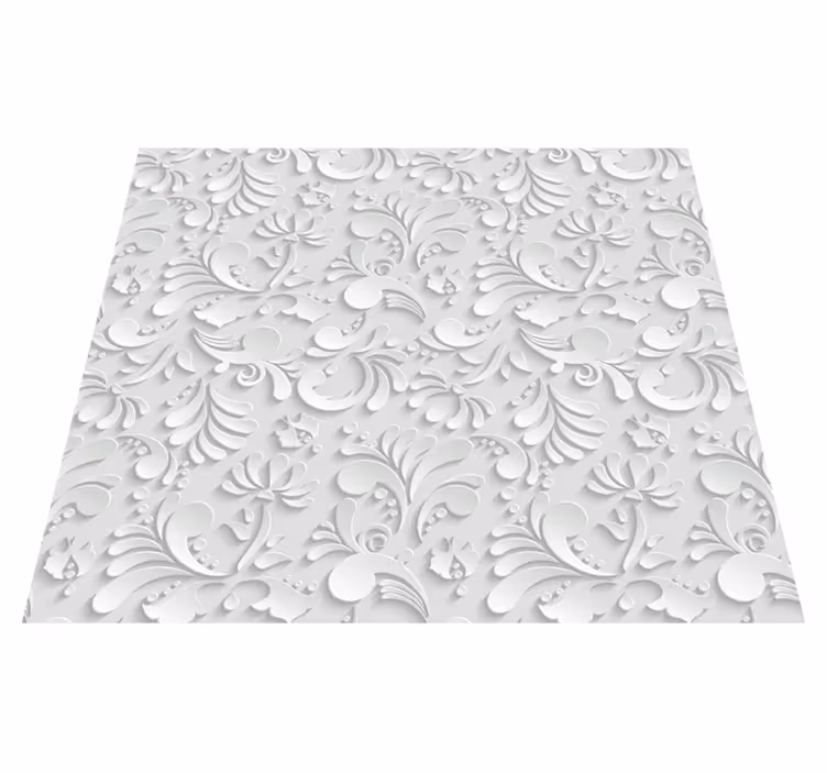 3d blomstermønster hvidt vinyl tæppe - TenStickers