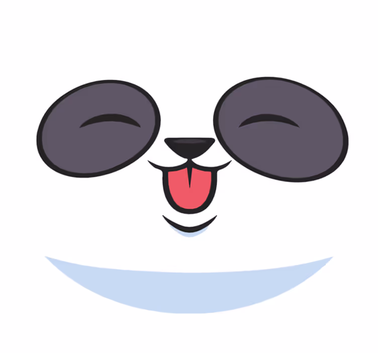 Panda ansigt hvidt vinyl tæppe - TenStickers