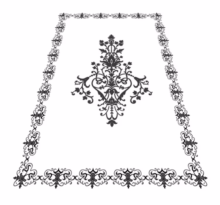 Gammel damask hvidt vinyl tæppe - TenStickers