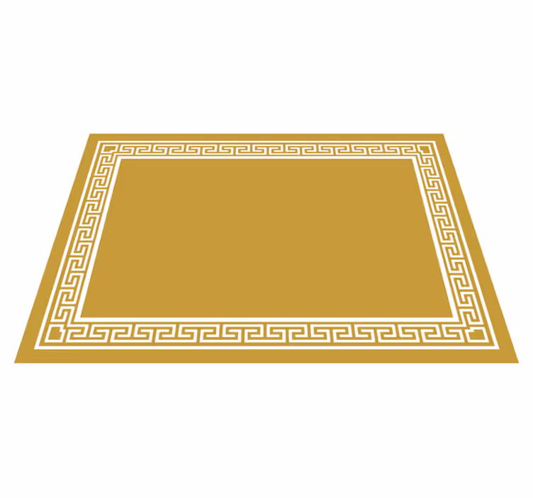 Græsk design vinyl tæppe gul - TenStickers