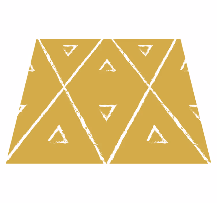 Geometrisk rhombus mønster vinyl tæppe gul - TenStickers