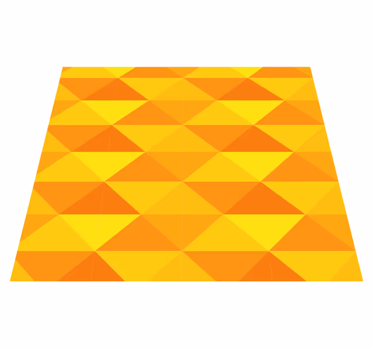 Geometriske trekanter design vinyl tæppe gul - TenStickers