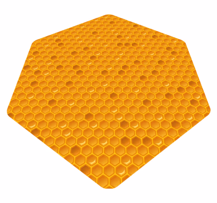 Honeycomb design vinyl tæppe gul - TenStickers