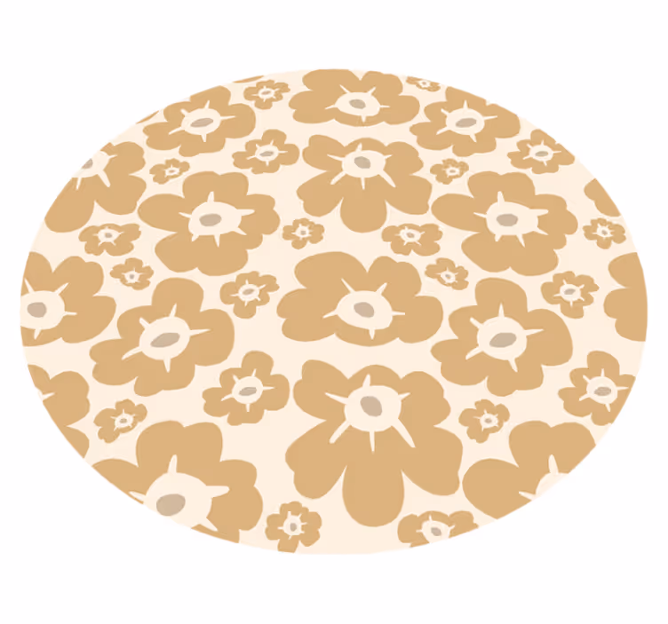 Beige valmuer Blomster og planter vinyltæppe - TenStickers