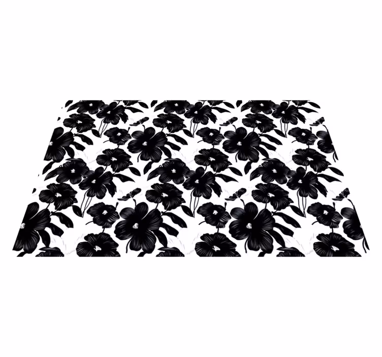Blomster og planter vinyltæppe sort valmue - TenStickers