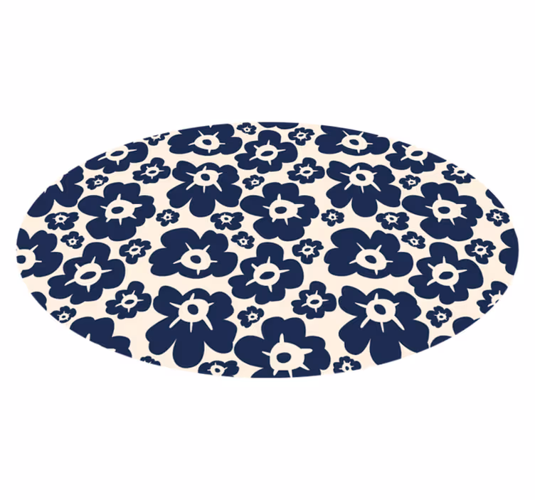 Mørkeblå valmue Blomster og planter vinyltæppe - TenStickers