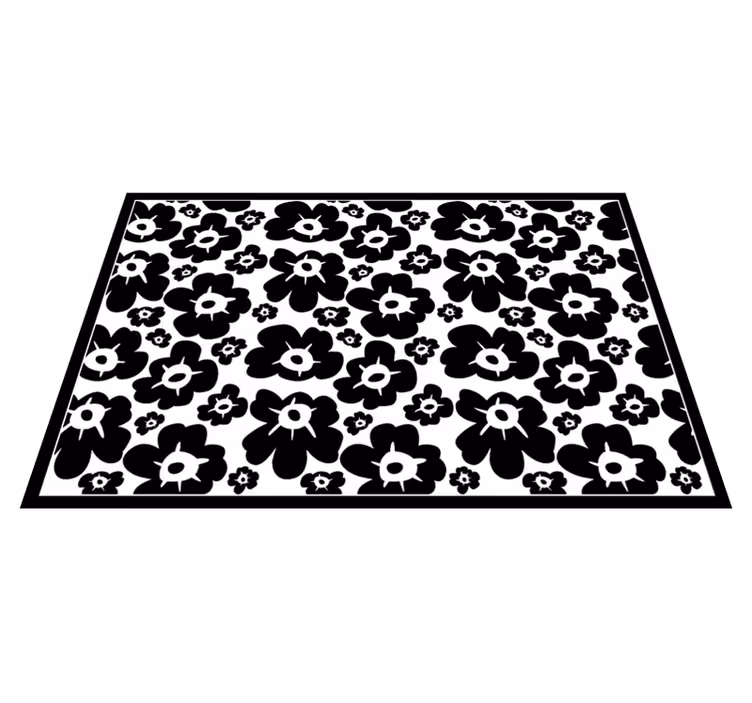 Sort valmue Blomster og planter vinyltæppe - TenStickers