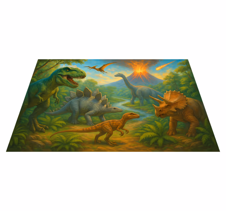 Dinosaurernes udryddelse vinyltæpper med dyr - TenStickers