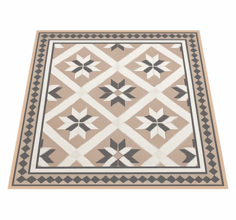 Beige marokkansk stil vinyl tæppe med fliseeffekt - TenStickers