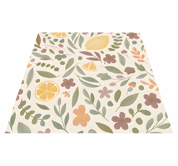 Citron blomsterdesign udendørs vinyl tæppe - TenStickers