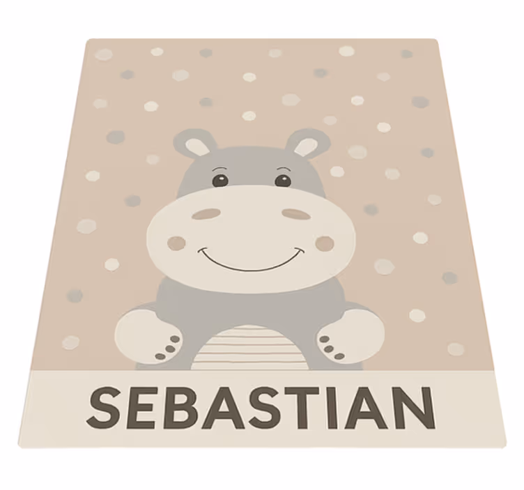 Brugerdefineret beige flodhest vinyl tæppe - TenStickers
