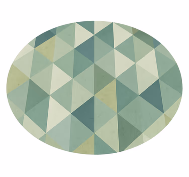 Geometrisk trekanter design grøn vinyl tæppe - TenStickers