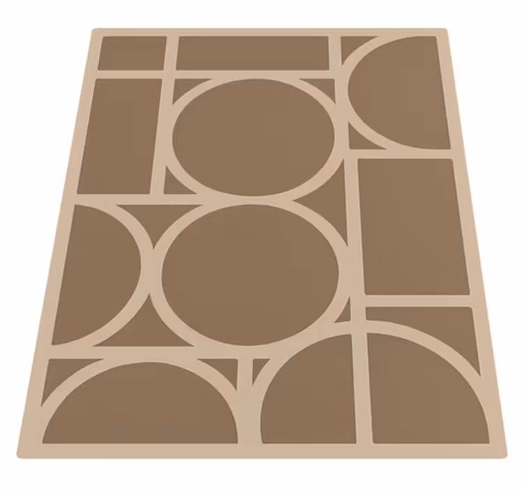 Beige geometrisk design firkantet vinyl tæppe - TenStickers