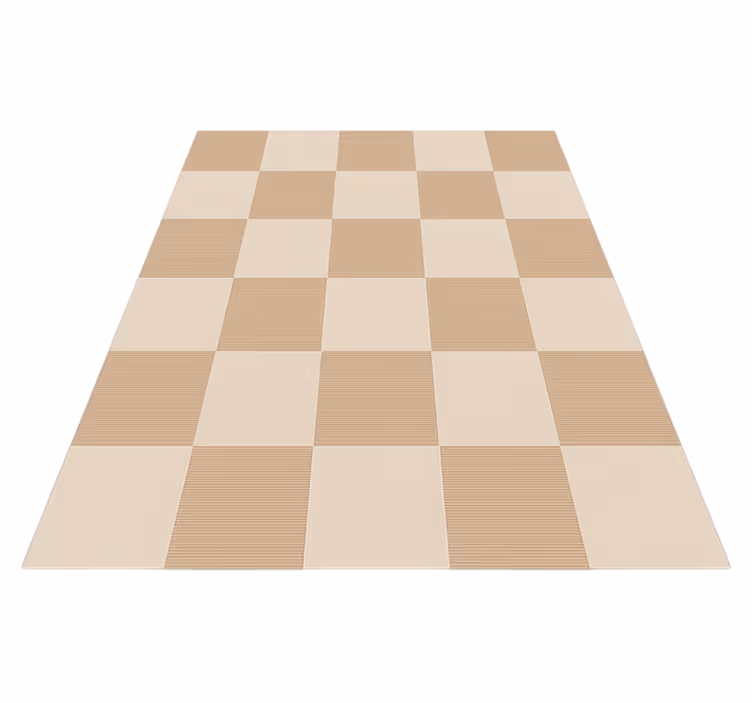 Beige ternet mønster firkantet vinyl tæppe - TenStickers