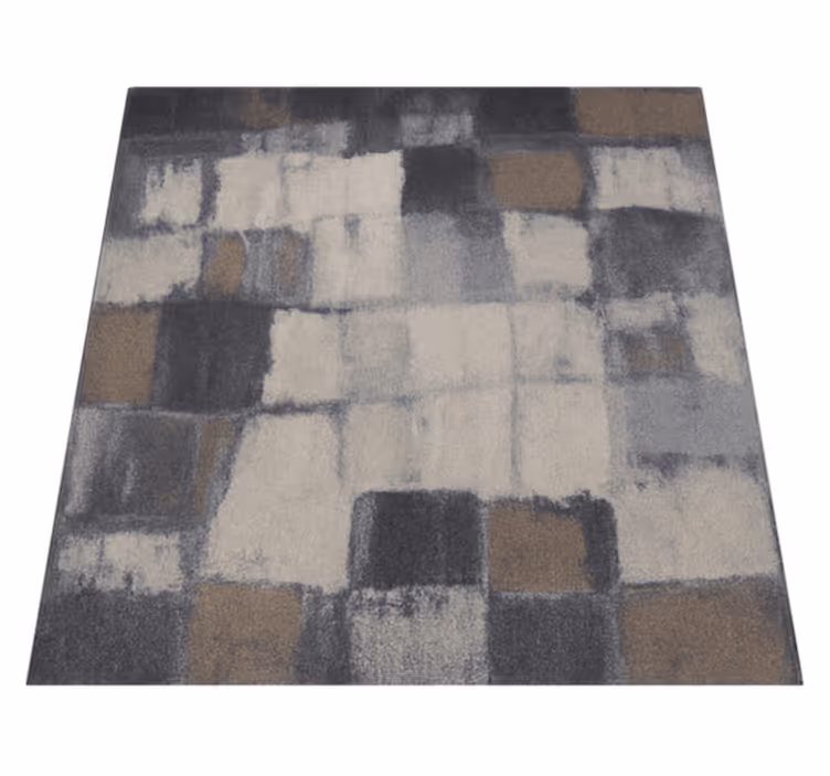 Gråt patchwork-design firkantet vinyl tæppe - TenStickers