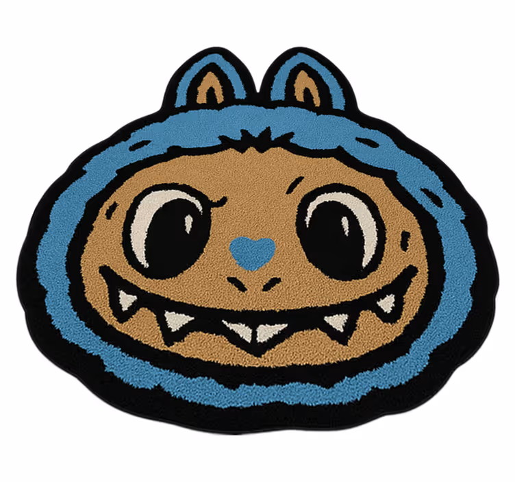 Blåt labubu-design vinyl tæppe - TenStickers