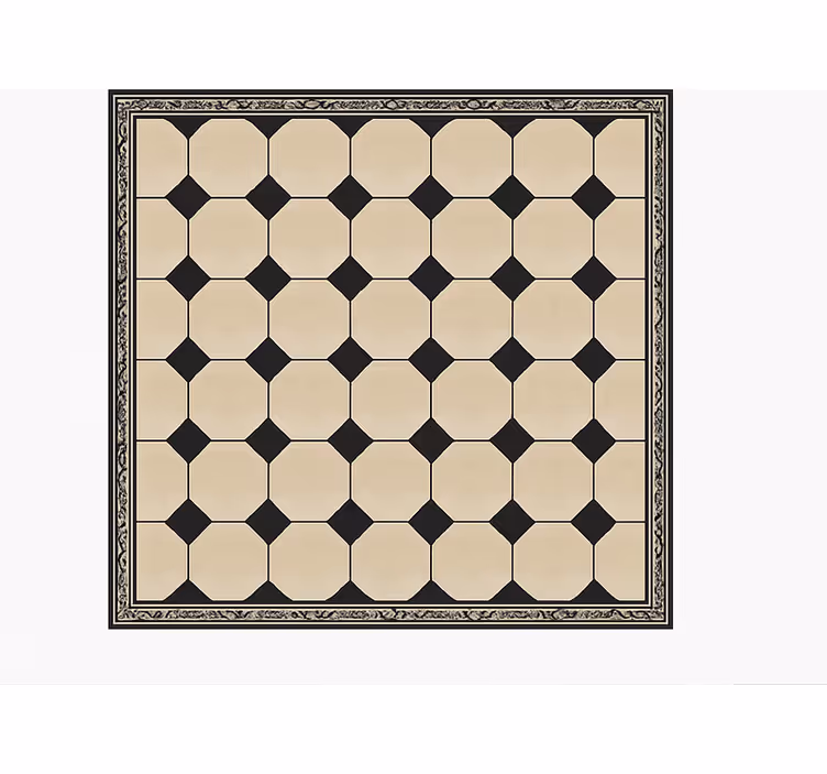 Diamant beige ternet køkken tæpper - TenStickers
