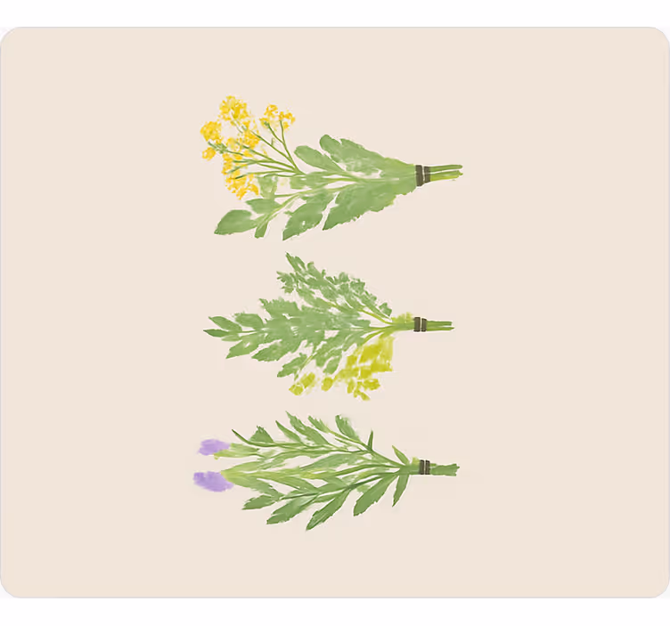 Elegante enkle blomster køkken tæpper - TenStickers