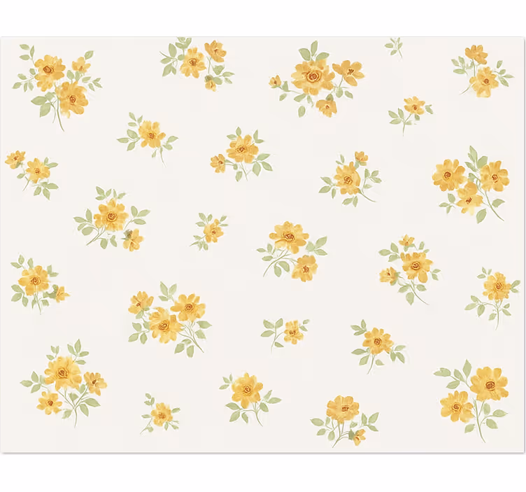 Delikat chintz-blomster vinyl tæppe til spisestue - TenStickers