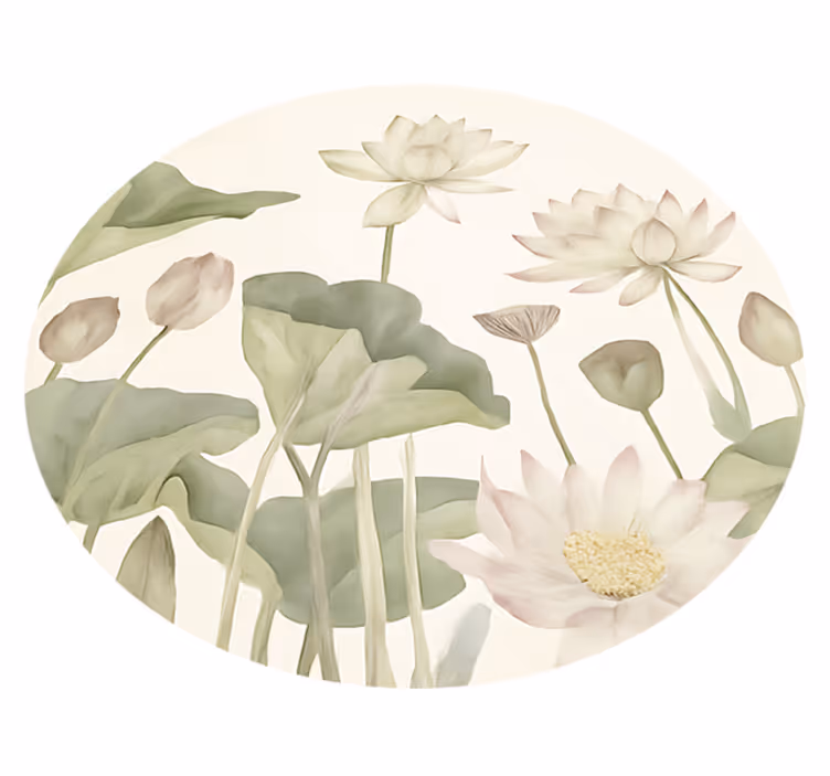 Vandige botaniske blomster vinyl tæppe til spisestue - TenStickers