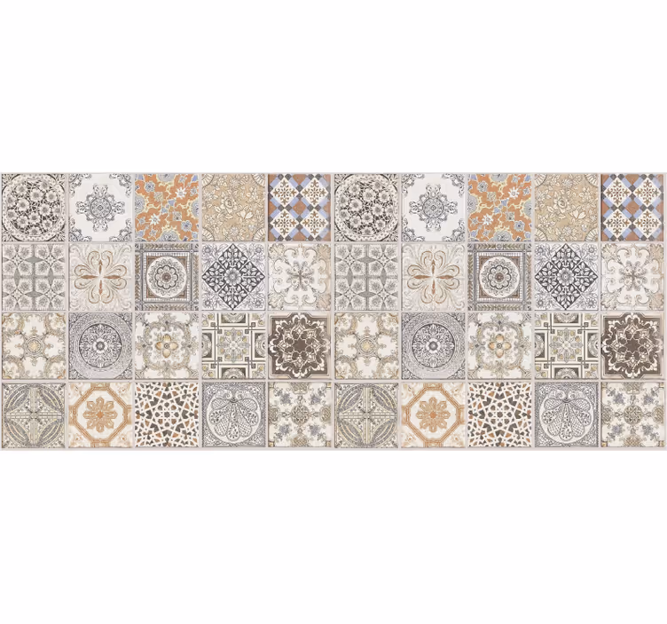 Persiske fliser crearreda mosaik vinyl tæppe - TenStickers