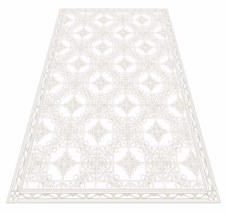 Vinyl tæppe til stuen beige ornate mat - TenStickers