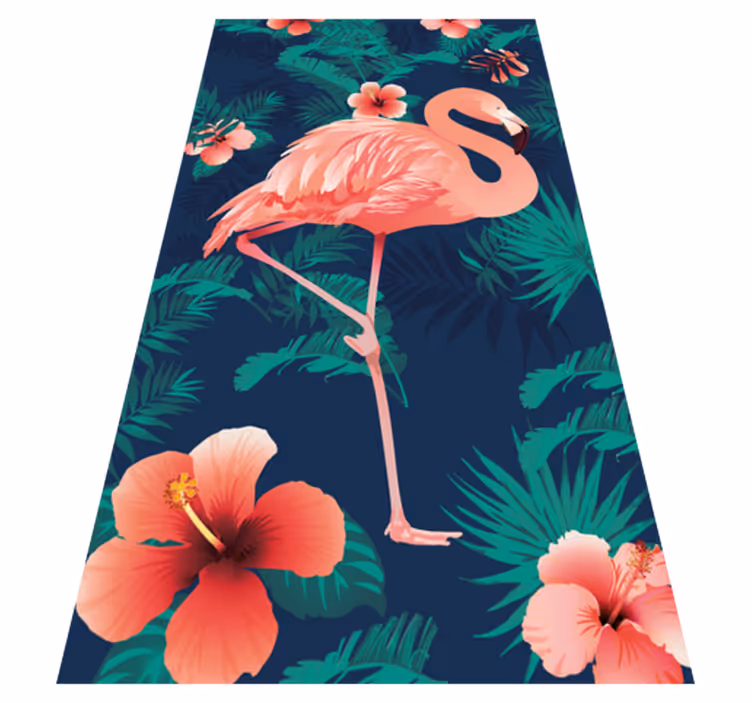 Vinyltæpper med dyr tropical pink flamingos - TenStickers