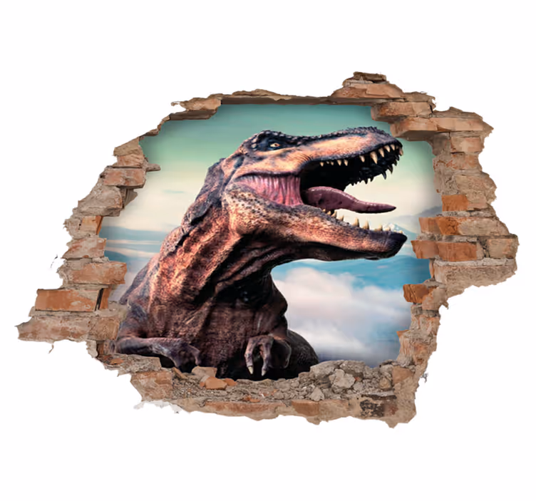 Vinyltæpper med dyr realistisk 3d t-rex - TenStickers