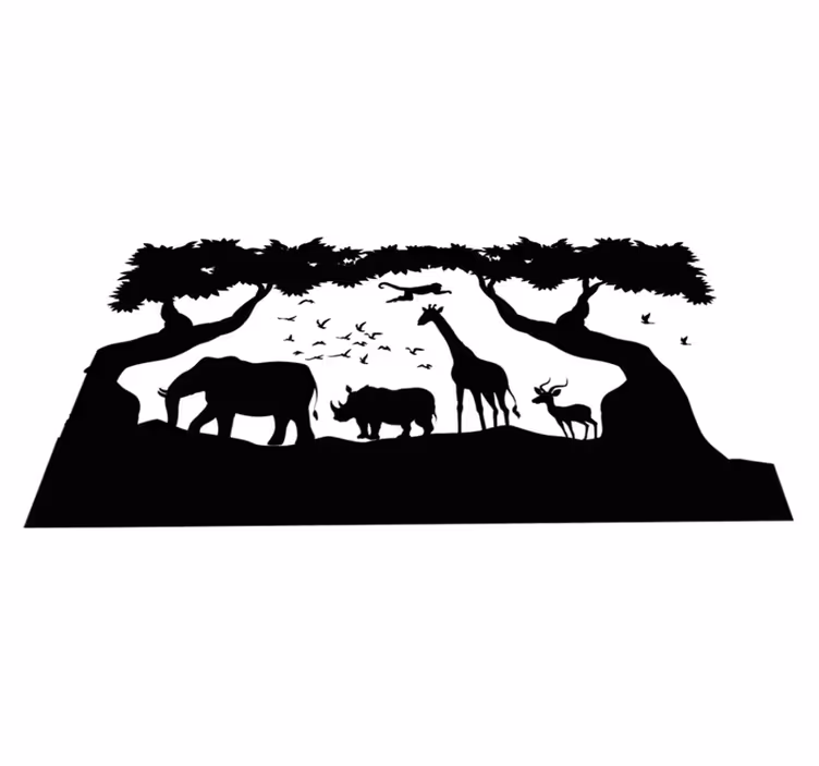 Vinyltæpper med dyr black and white savannah - TenStickers