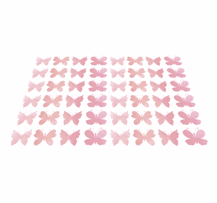 Vinyltæpper med dyr i pink sommerfugle design - TenStickers