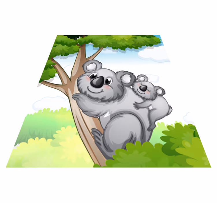Vinyltæpper med dyr mor og baby koala - TenStickers