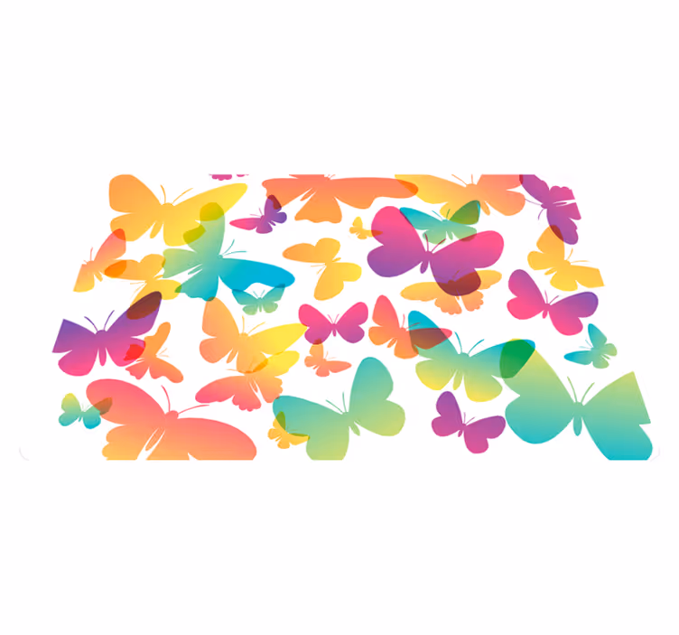 Vinyltæpper med dyr gradient sommerfugle - TenStickers