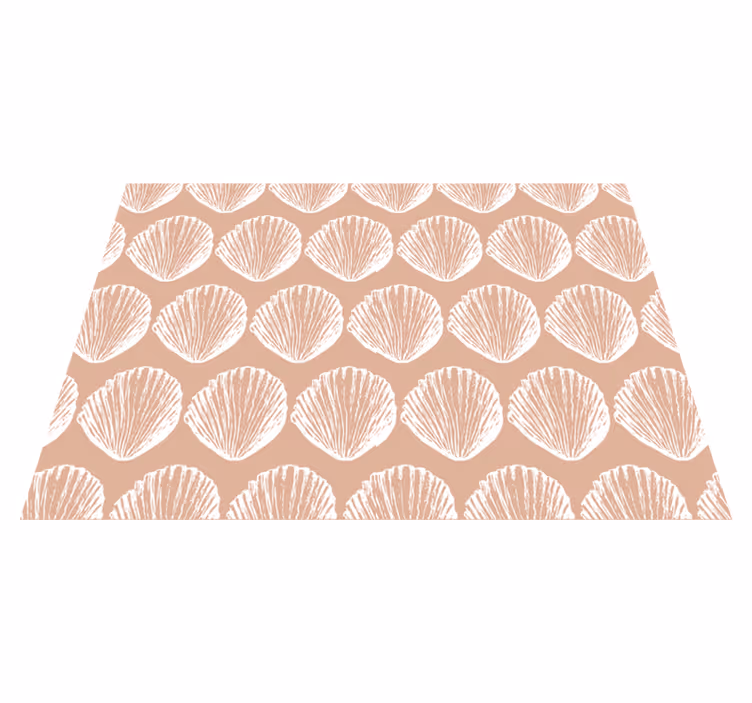 Vinyltæpper med dyr retro muslingemønster beige - TenStickers
