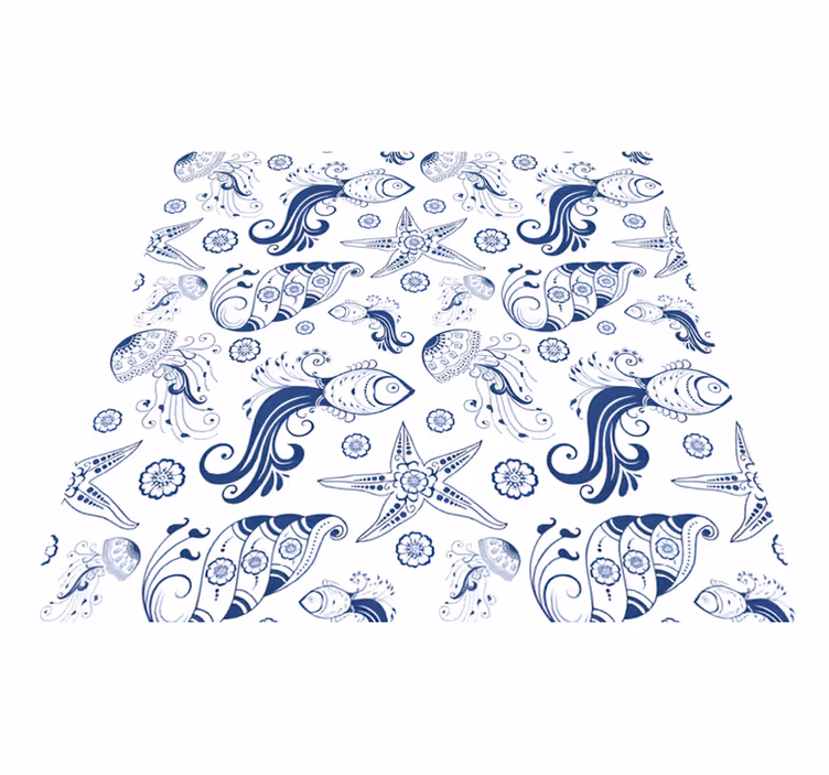 Vinyltæpper med dyr ornamental havliv - TenStickers