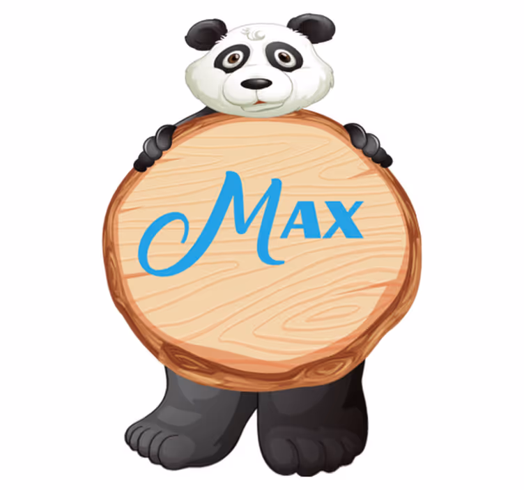 Vinyltæpper med dyr panda med navn - TenStickers