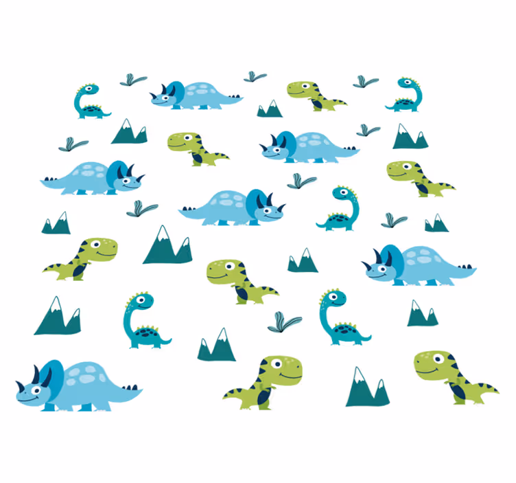 Vinyltæpper med dyr nordic dinosaurer bjergsæt - TenStickers