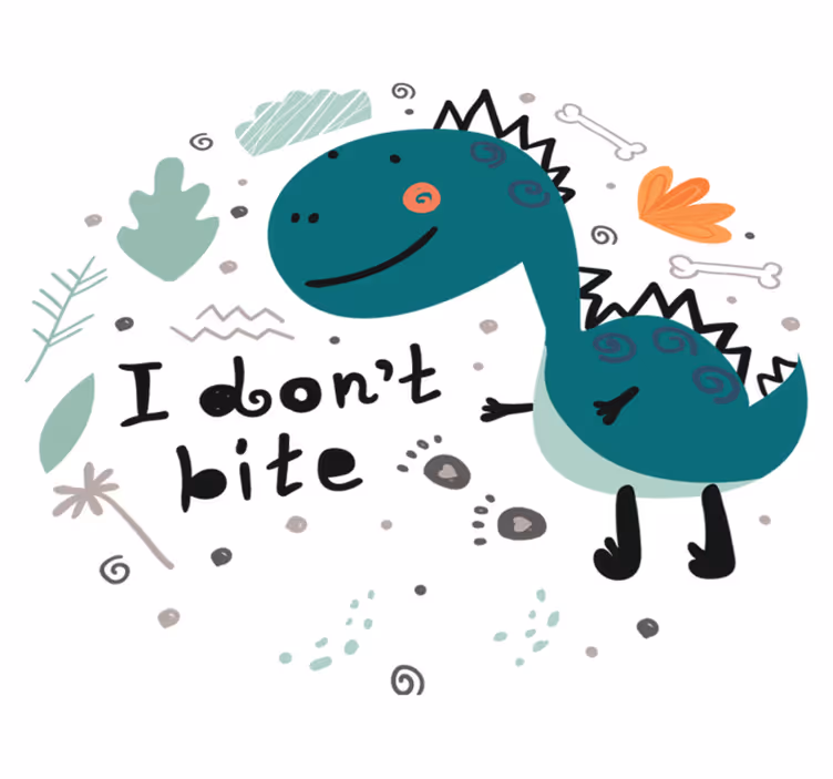 Vinyltæpper med dyr dinosaur grøn smilende - TenStickers