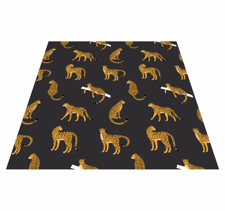 Vinyltæpper med dyr leoparder på mørk baggrund - TenStickers