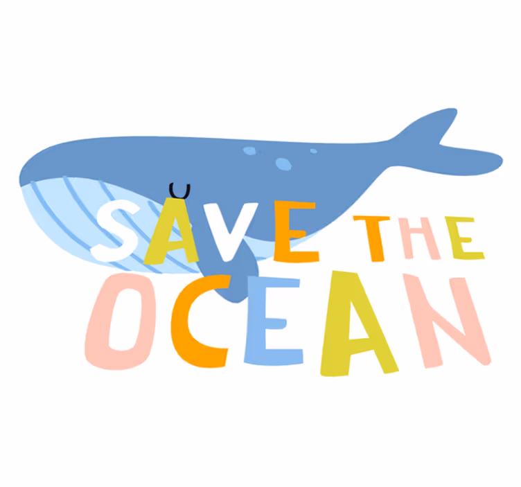 Vinyltæpper med dyr save the ocean beluga - TenStickers