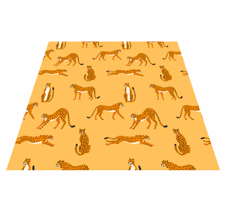 Vinyltæpper med dyr gult leopard grafik mønster - TenStickers