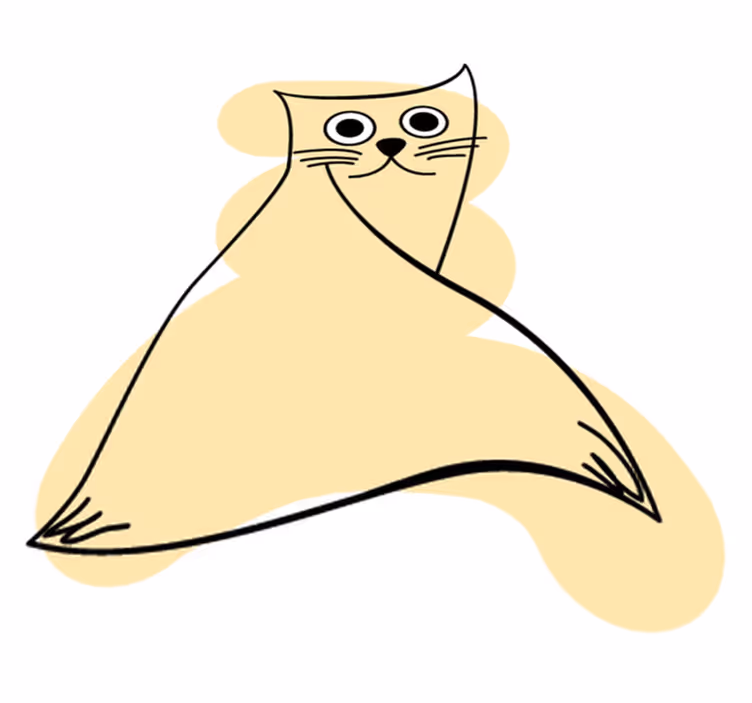 Vinyltæpper med dyr beige malet kat - TenStickers